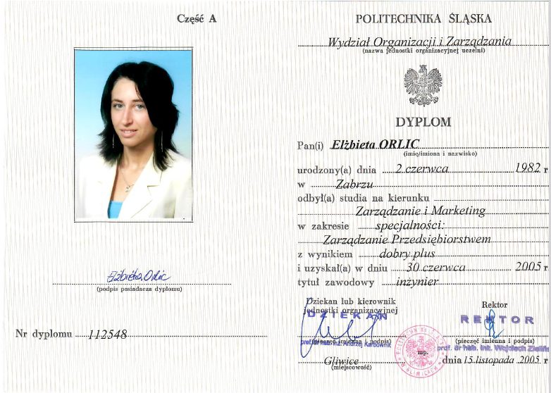 Dyplom Politechnika Śląska